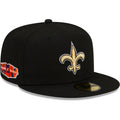 Men’s New Era Black New Orleans Saints Patch Up Super Bowl XLIV 59FIFTY Fitted Hat