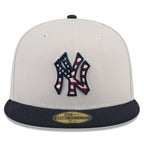 Men’s New York Yankees New Era Khaki/Black 2026&nbsp; Fourth of July 59FIFTY Fitted Hat