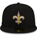 Men’s New Era Black New Orleans Saints Patch Up Super Bowl XLIV 59FIFTY Fitted Hat