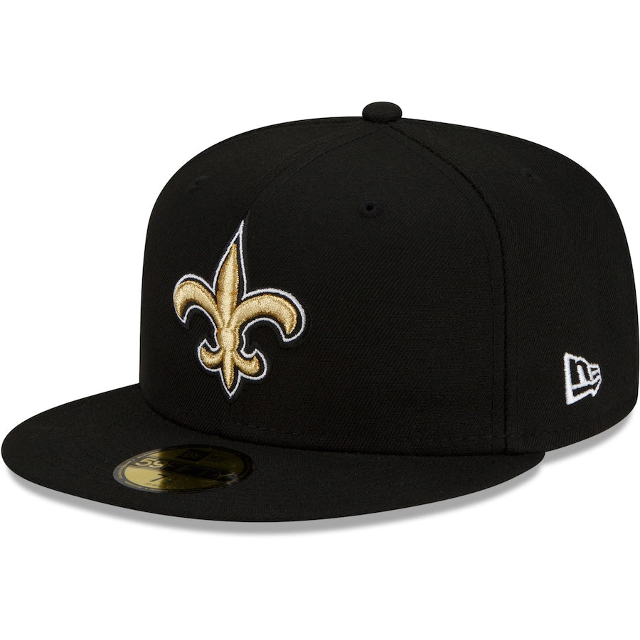 Men’s New Era Black New Orleans Saints Patch Up Super Bowl XLIV 59FIFTY Fitted Hat