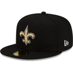 Men’s New Era Black New Orleans Saints Patch Up Super Bowl XLIV 59FIFTY Fitted Hat