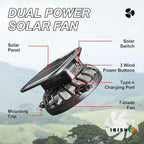 Solar Powered Wide Brim Fan Hat – Black