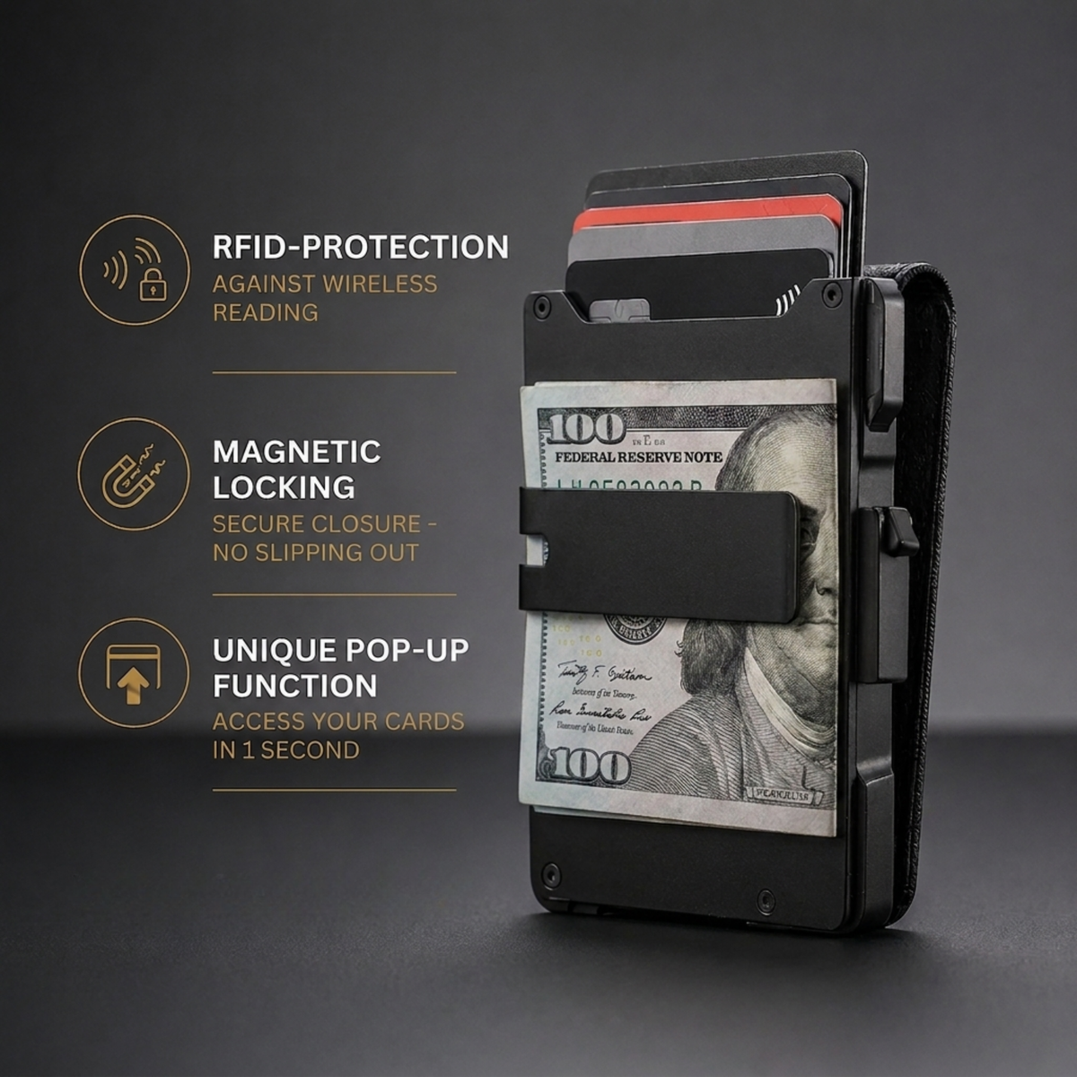 Noirsense MagVault® Minimalist Wallet - Maximum Capacity. Minimal Footprint.
