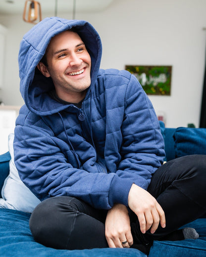 Weighted Therahoodie - Fleece Calming Navy
