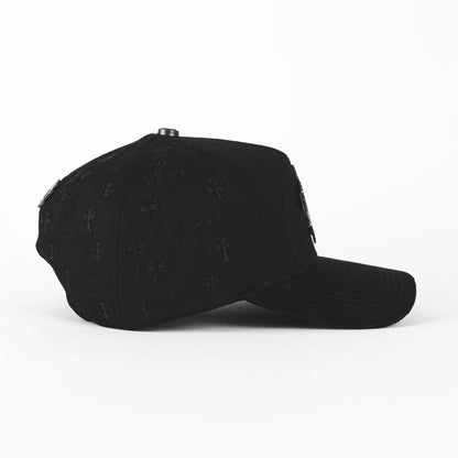 Barbas Hats CRUCES CHROME BLACKOUT BLK VISOR SUEDE