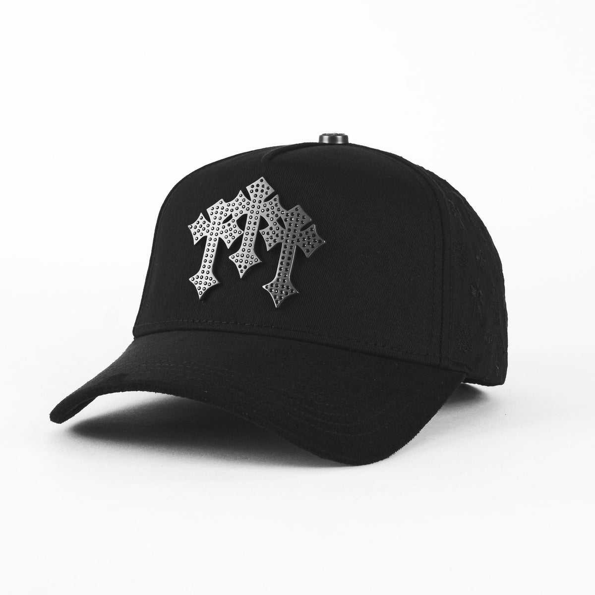 Barbas Hats CRUCES CHROME BLACKOUT BLK VISOR SUEDE