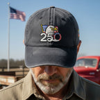 Personalized 250th Anniversary Washed Cap with Embroidered American Flag