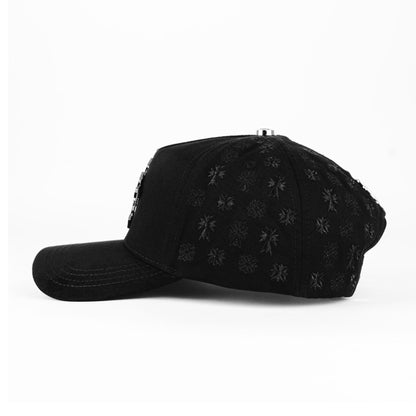 Barbas Hats CRUCES SILVER CHROME BLACKOUT BLK