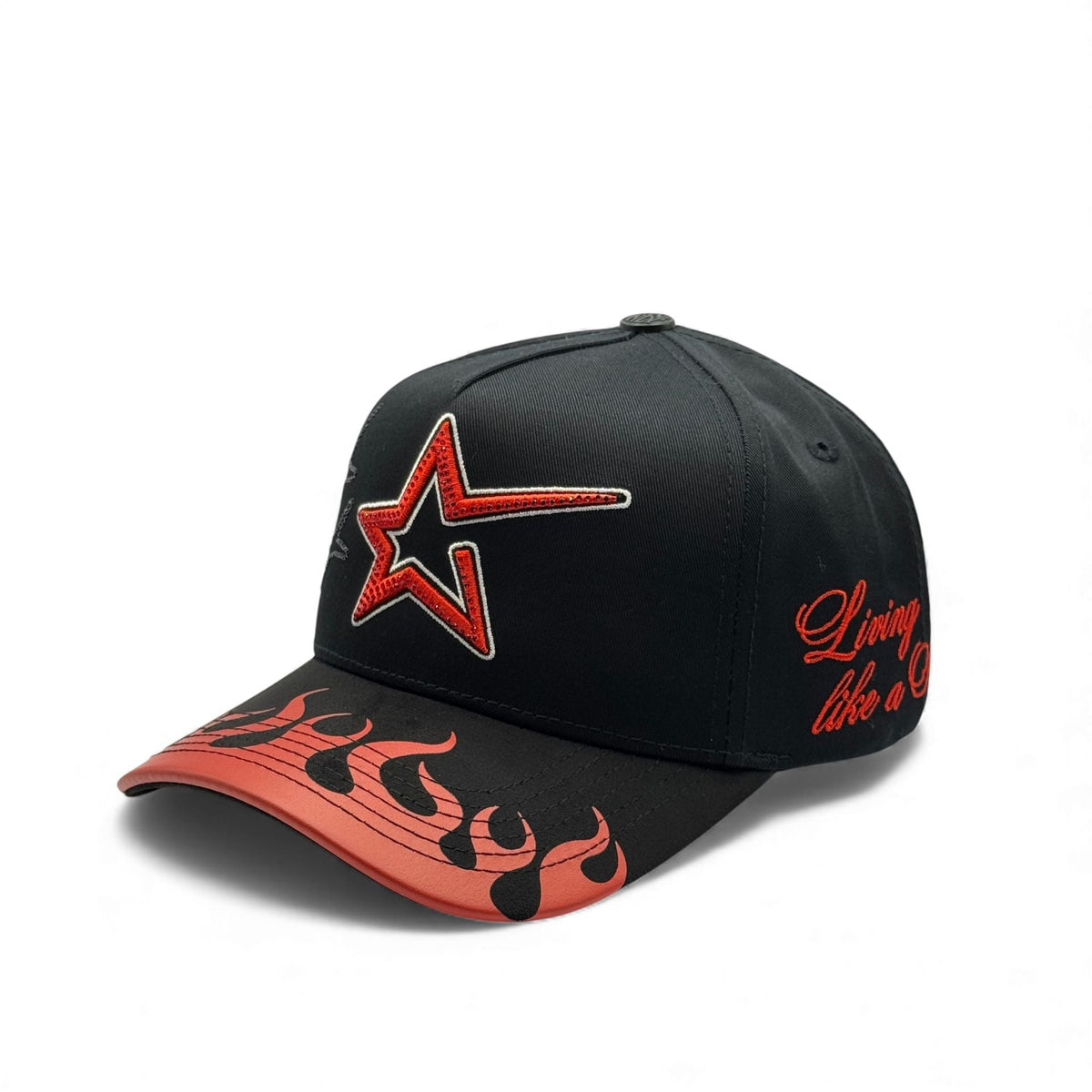 CASH ONLY STAR IN FLAMES BLACK