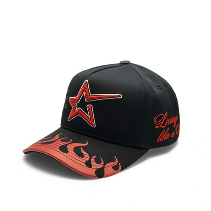 CASH ONLY STAR IN FLAMES BLACK
