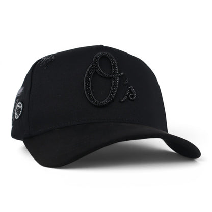 BIGG BOSS ORIOLES CRISTALS VISOR SUEDE BLACK