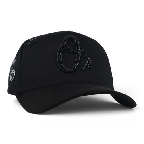 BIGG BOSS ORIOLES CRISTALS VISOR SUEDE BLACK