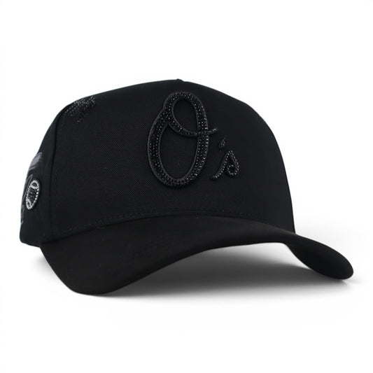 BIGG BOSS ORIOLES CRISTALS VISOR SUEDE BLACK