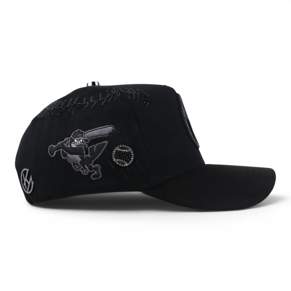 BIGG BOSS ORIOLES CRISTALS VISOR SUEDE BLACK
