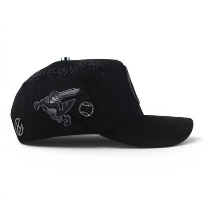 BIGG BOSS ORIOLES CRISTALS VISOR SUEDE BLACK