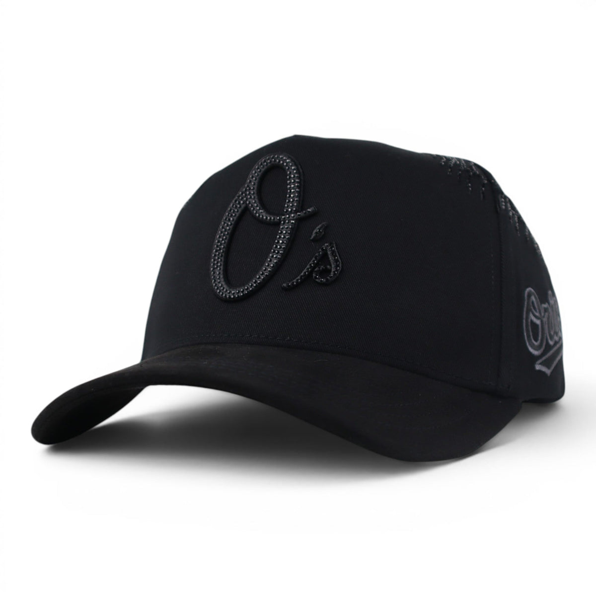 BIGG BOSS ORIOLES CRISTALS VISOR SUEDE BLACK
