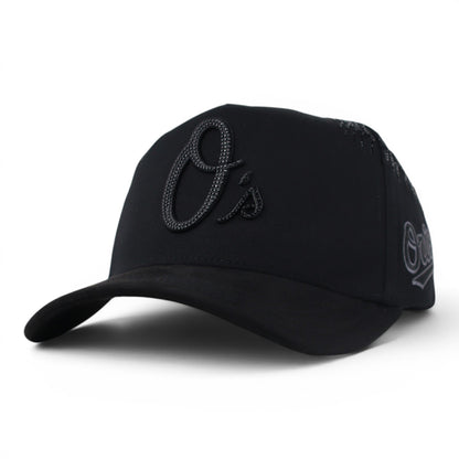 BIGG BOSS ORIOLES CRISTALS VISOR SUEDE BLACK