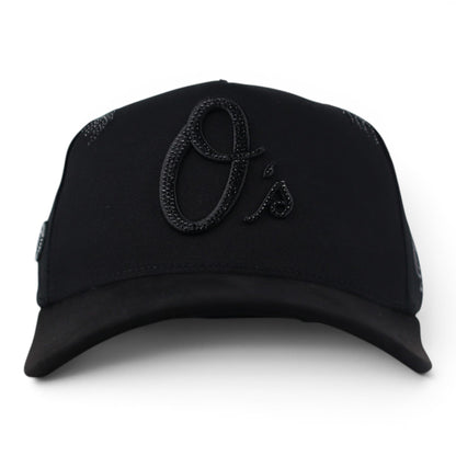 BIGG BOSS ORIOLES CRISTALS VISOR SUEDE BLACK