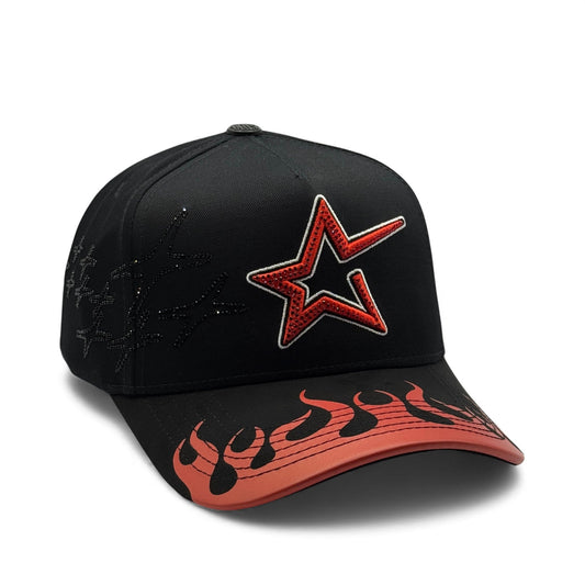 CASH ONLY STAR IN FLAMES BLACK