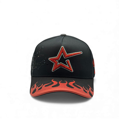 CASH ONLY STAR IN FLAMES BLACK