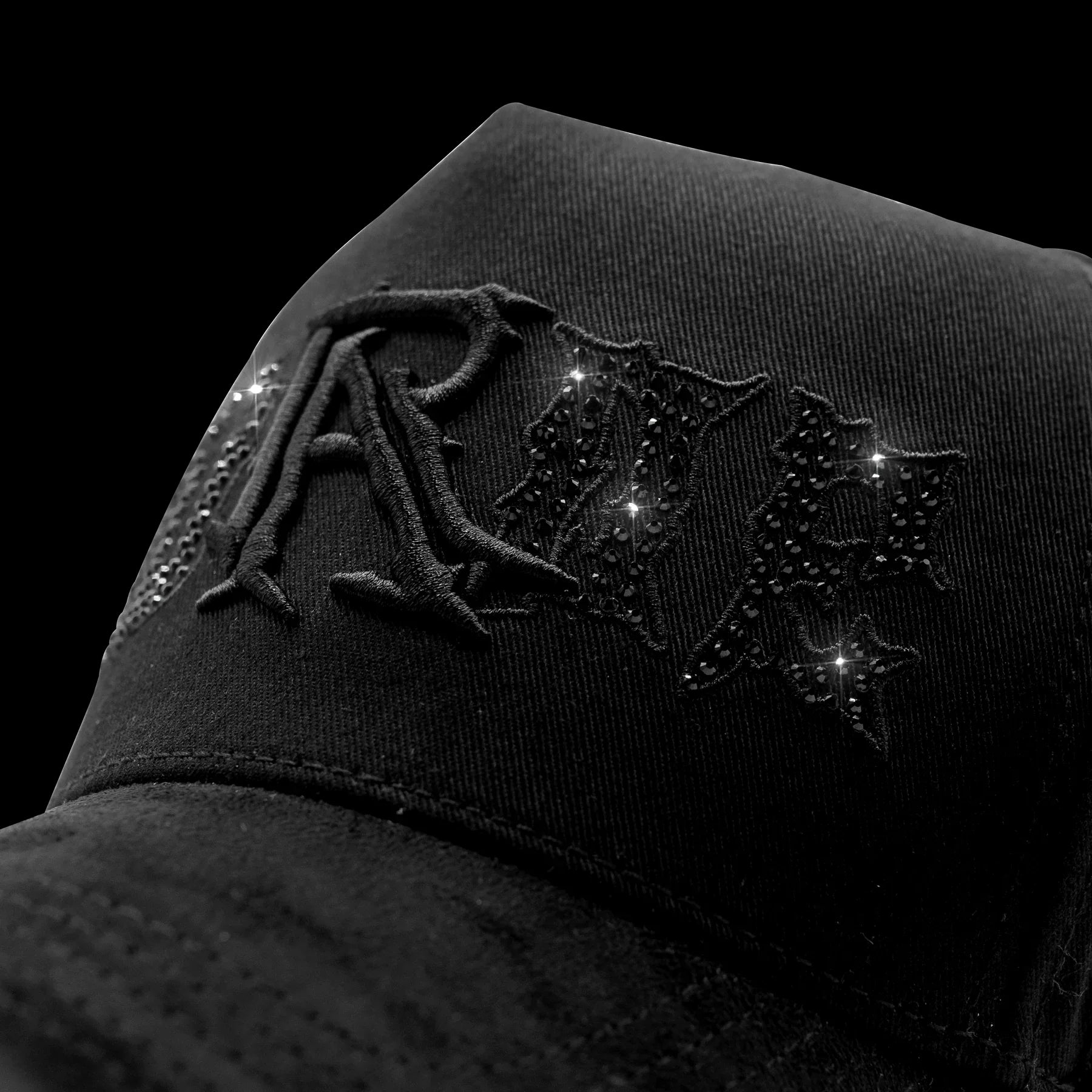 Rude Awakenings – Triple Black Crystals Snapback