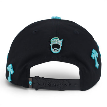 BARBAS HATS HEAVEN CYAN CROSSES BLACK