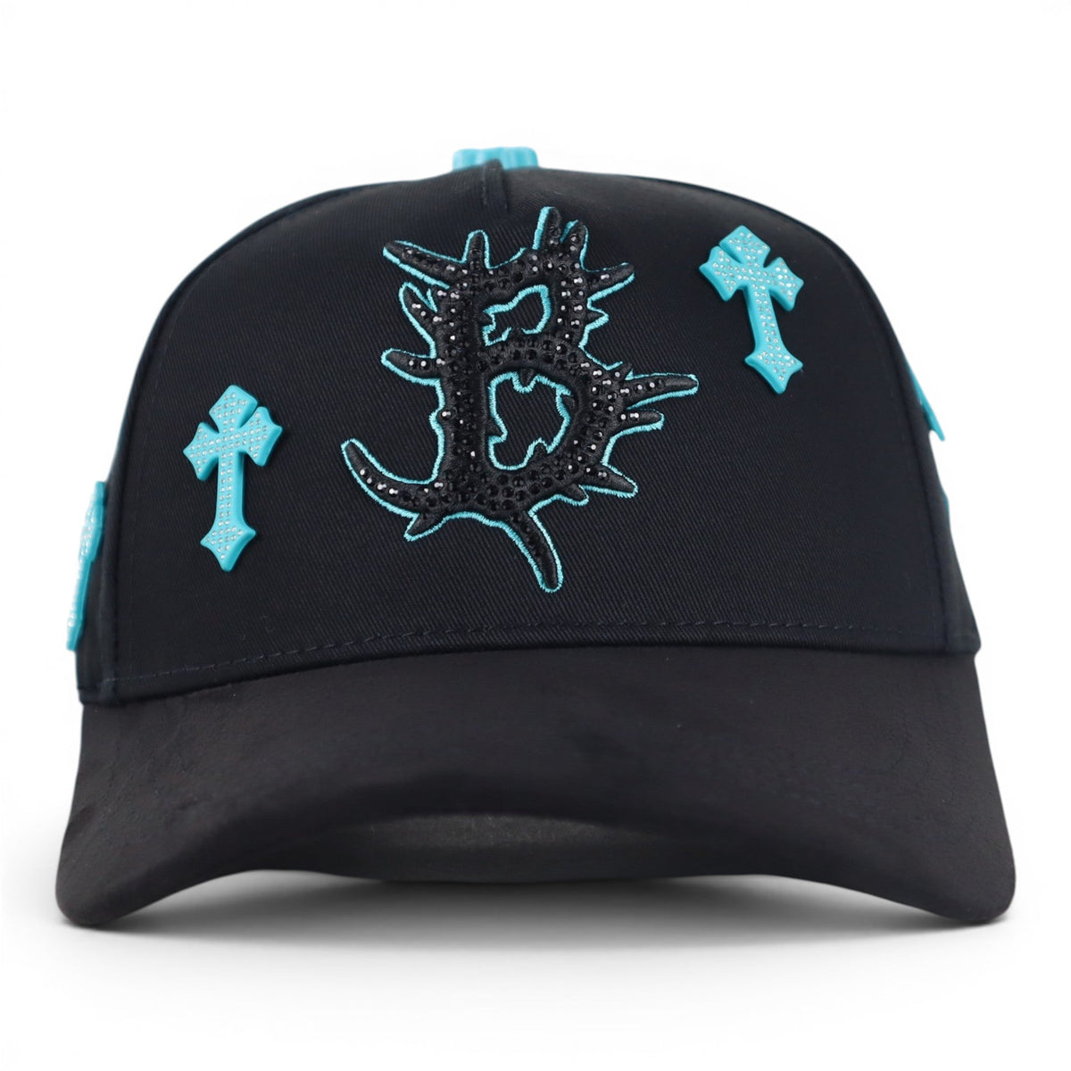 BARBAS HATS HEAVEN CYAN CROSSES BLACK
