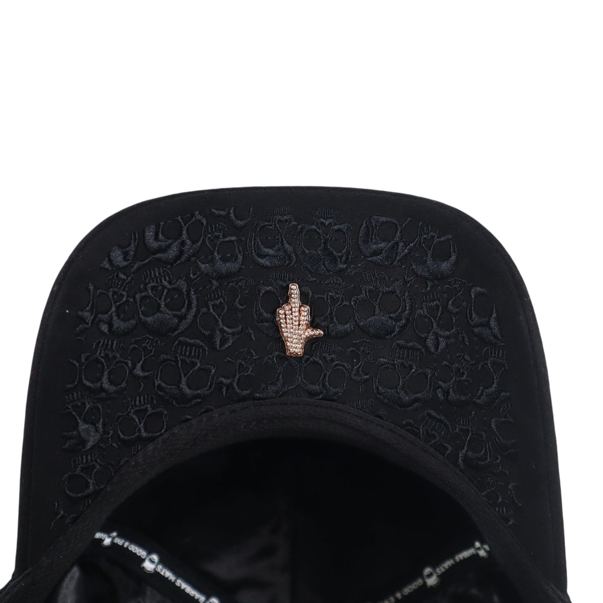 BARBAS HATS BBB HAND SKULL CRYSTALS NEGRA