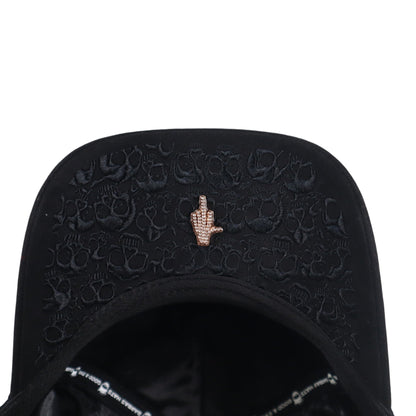 BARBAS HATS BBB HAND SKULL CRYSTALS NEGRA