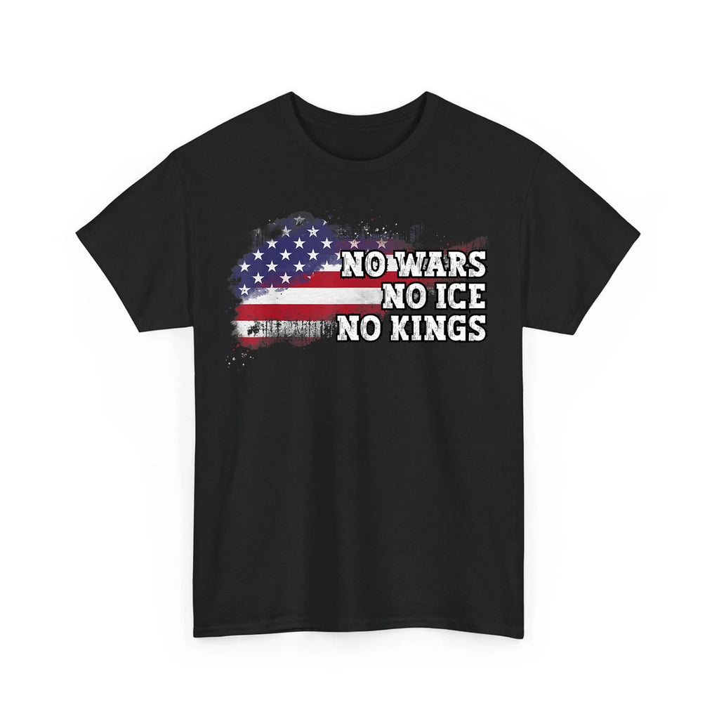 No Kings No ICE No Wars Patriotic American Flag Vintage Unisex T-Shirt