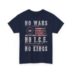 No Kings No Wars No ICE T-Shirt Patriotic American Flag Retro Unisex T-Shirt