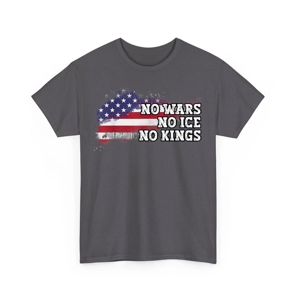 No Kings No ICE No Wars Patriotic American Flag Vintage Unisex T-Shirt