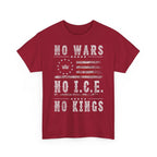 No Kings No Wars No ICE T-Shirt Patriotic American Flag Retro Unisex T-Shirt