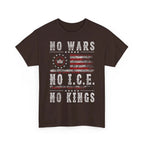 No Kings No Wars No ICE T-Shirt Patriotic American Flag Retro Unisex T-Shirt