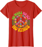 No Wars No ICE No Kings Retro Vintage Floral Ladies’ Crewneck T-Shirt