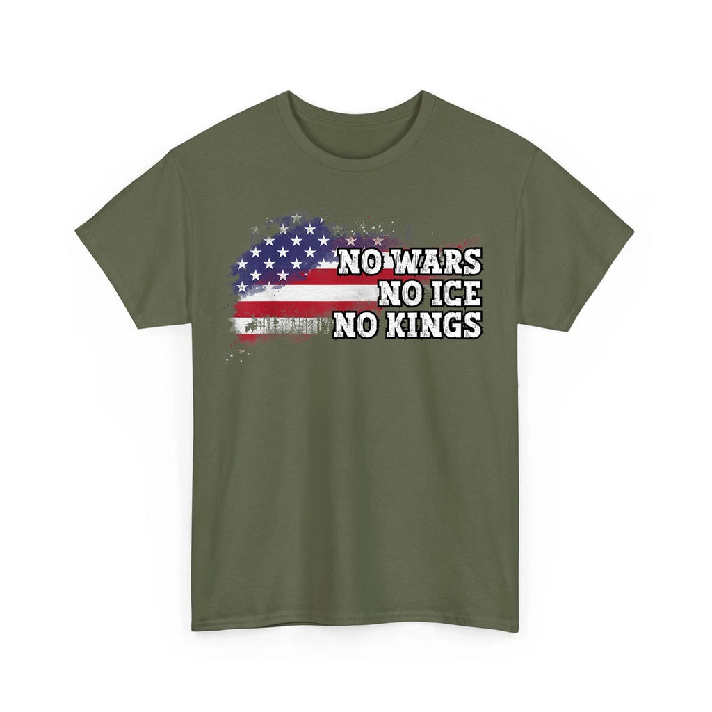 No Kings No ICE No Wars Patriotic American Flag Vintage Unisex T-Shirt