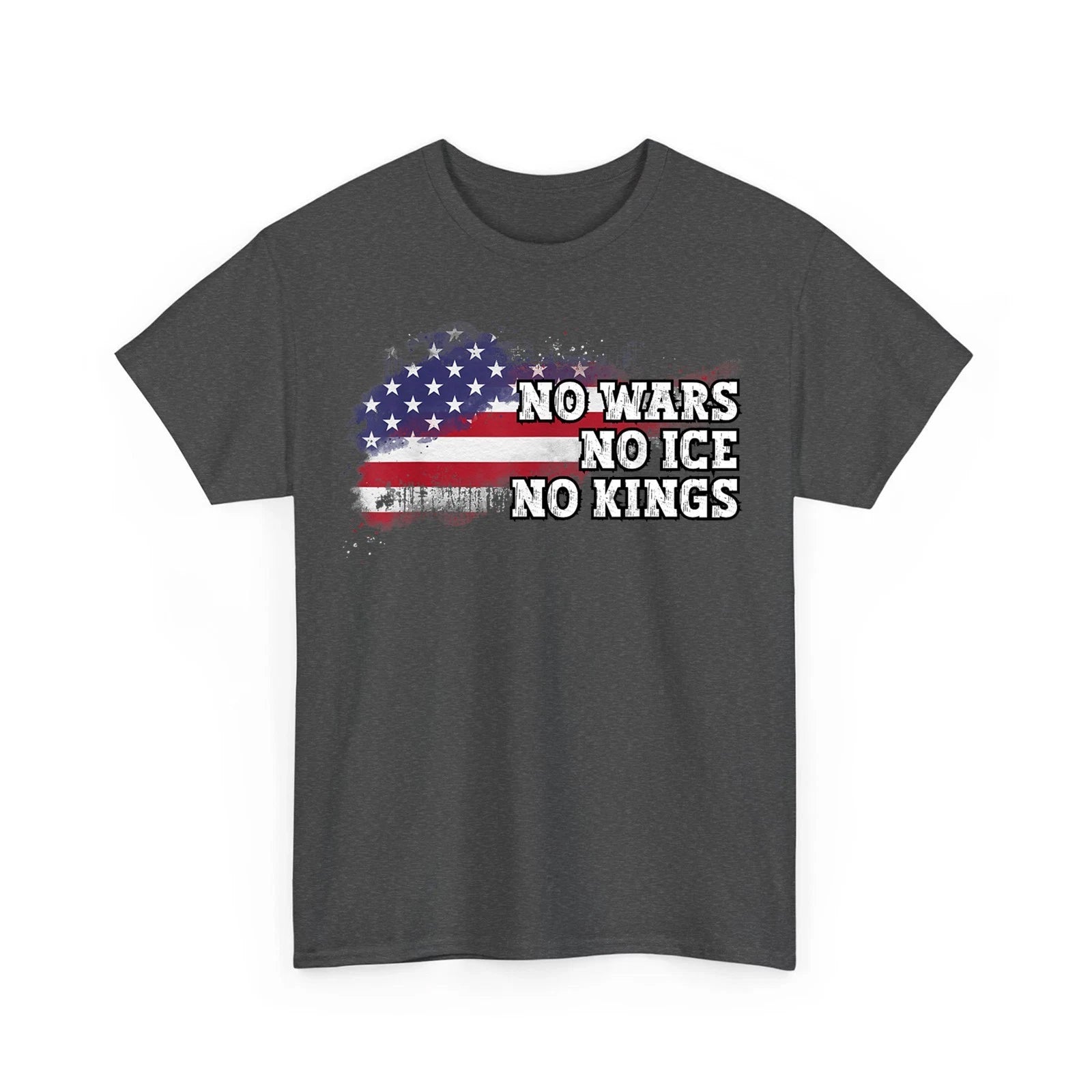 No Kings No ICE No Wars Patriotic American Flag Vintage Unisex T-Shirt