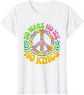 No Wars No ICE No Kings Retro Vintage Floral Ladies’ Crewneck T-Shirt