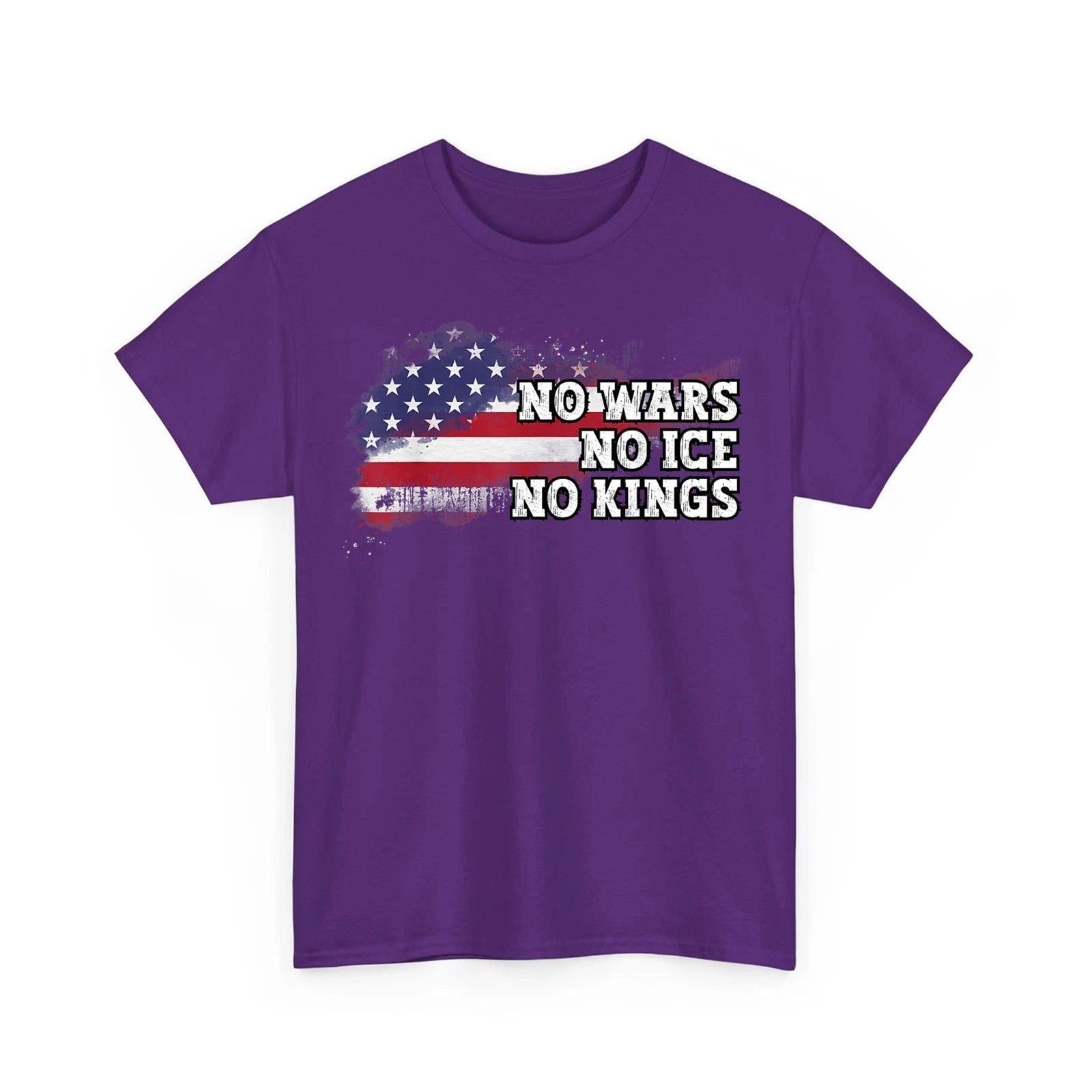 No Kings No ICE No Wars Patriotic American Flag Vintage Unisex T-Shirt