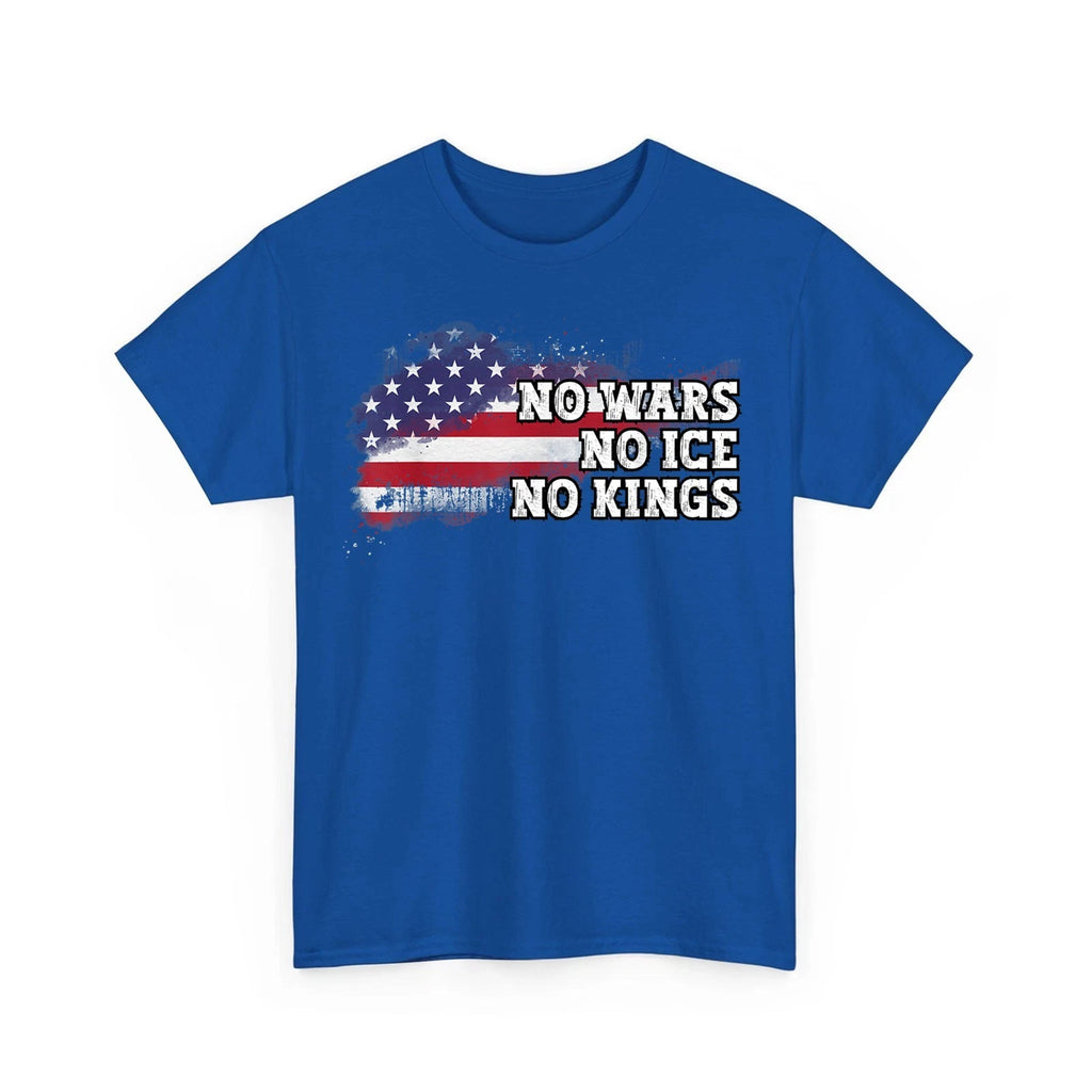 No Kings No ICE No Wars Patriotic American Flag Vintage Unisex T-Shirt