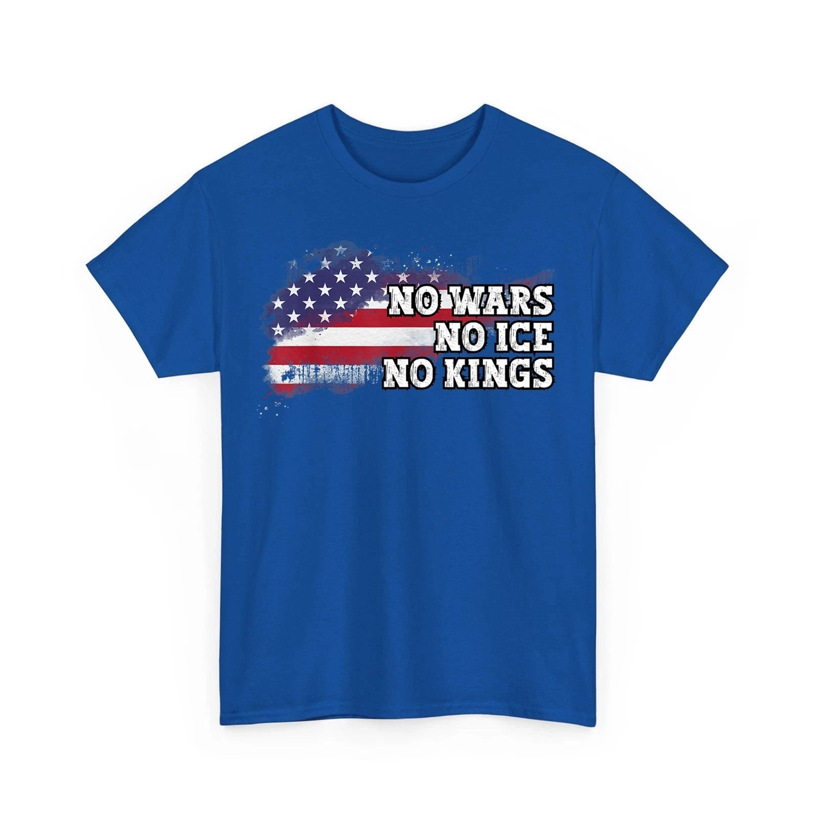 No Kings No ICE No Wars Patriotic American Flag Vintage Unisex T-Shirt