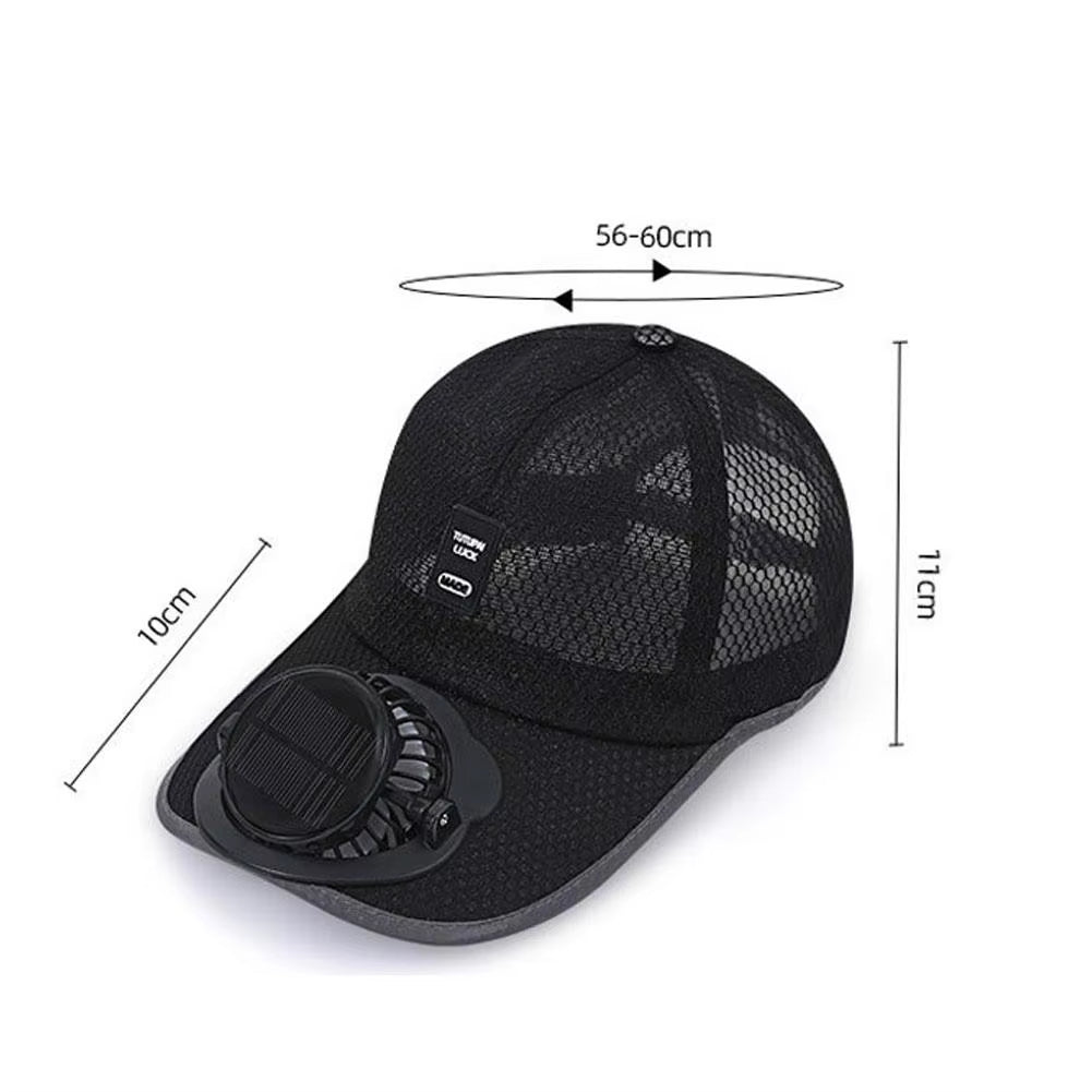 Summer Breathable Mesh Solar Fan Cap