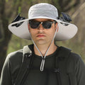 Solar Powered Fan Hat with Two Fans –  Light Grey Sun Hat