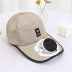 Summer Breathable Mesh Solar Fan Cap