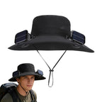 Solar-powered Fan Hat With Two Fans For Men And Women