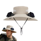 Solar-powered Fan Hat With Two Fans For Men And Women
