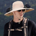 Solar Powered Fan Hat with Two Fans –  Beige Sun Hat
