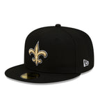 Men’s New Era Black New Orleans Saints Patch Up Super Bowl XLIV 59FIFTY Fitted Hat
