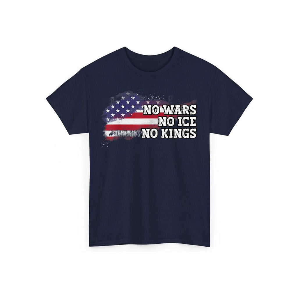 No Kings No ICE No Wars Patriotic American Flag Vintage Unisex T-Shirt