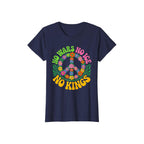 No Wars No ICE No Kings Retro Vintage Floral Ladies’ Crewneck T-Shirt